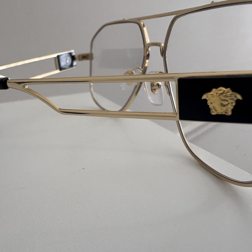Versace Gold Frame Glasses with Black Detail